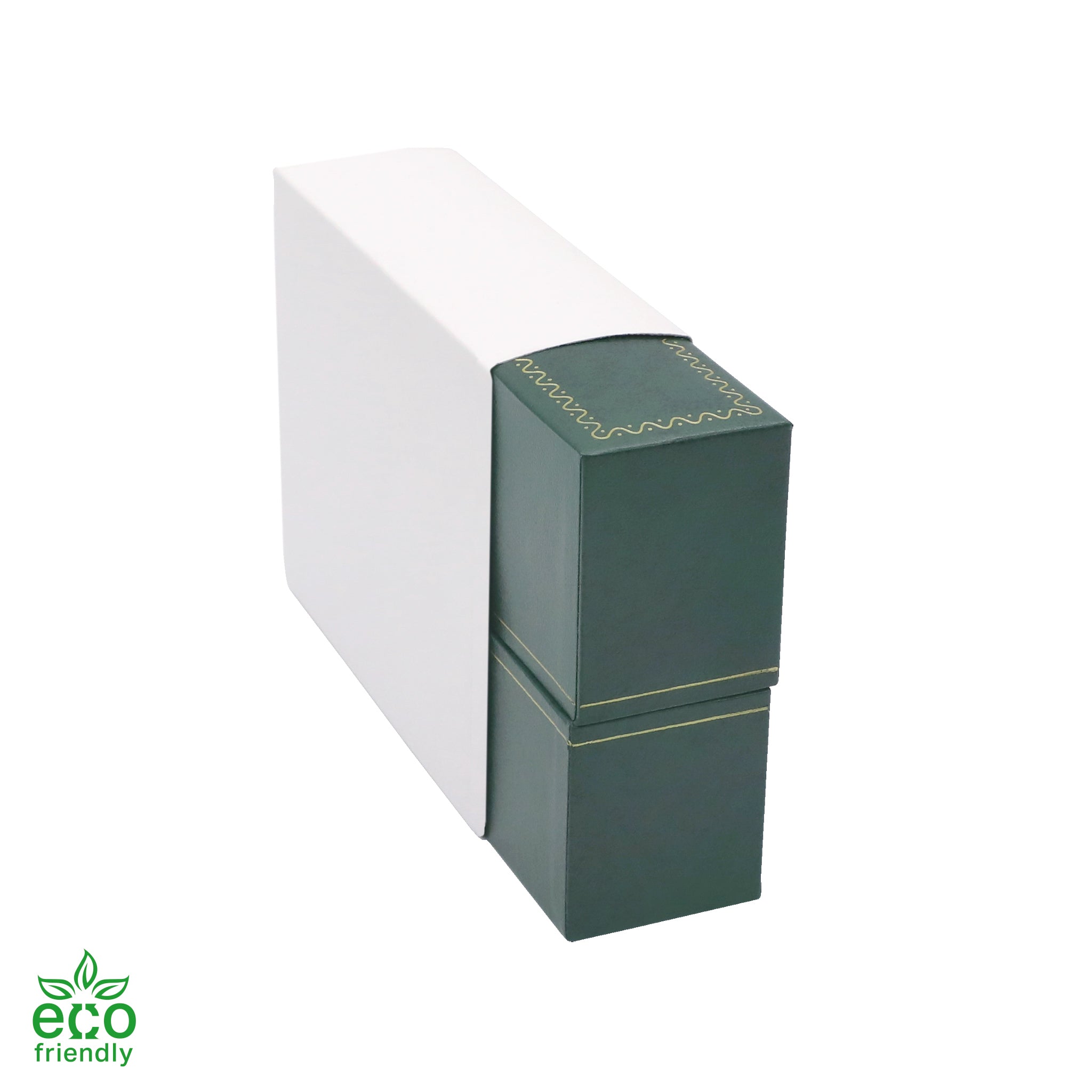 Eco-Friendly Paper-Covered Standing Bangle Box with Gold Accent
