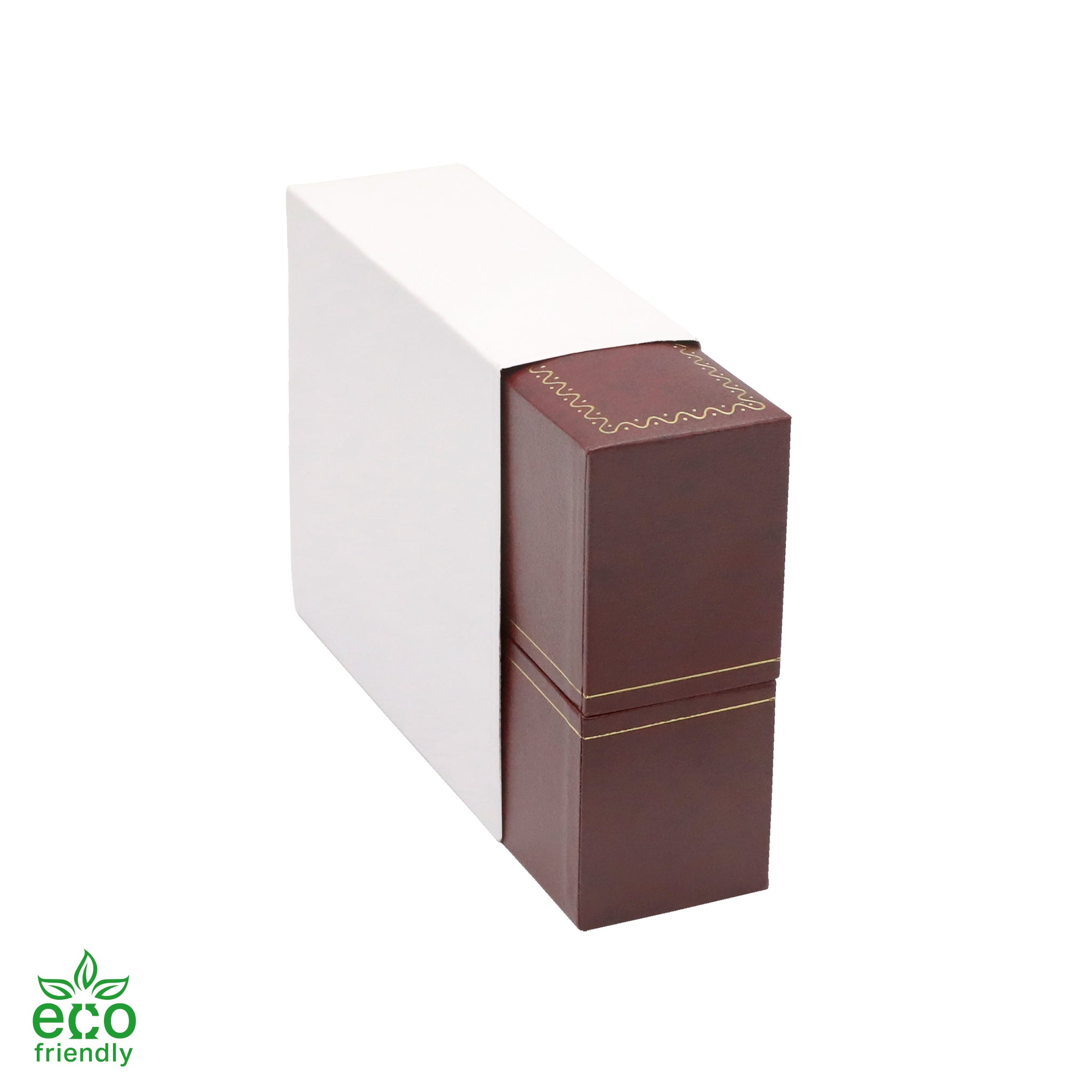 Eco-Friendly Paper-Covered Standing Bangle Box with Gold Accent