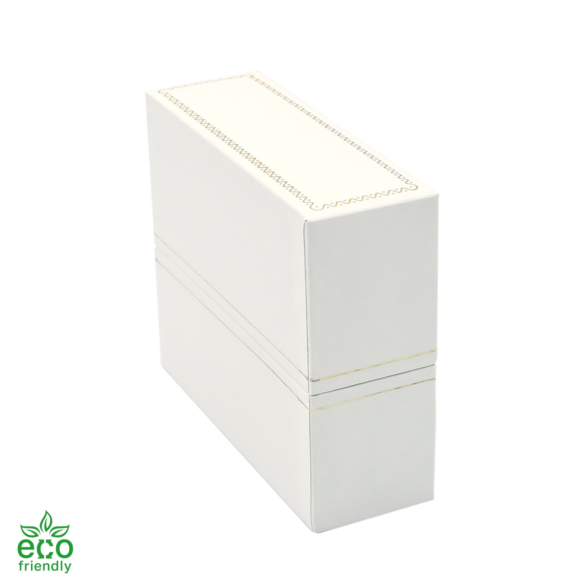 Eco-Friendly Paper-Covered Standing Bangle Box with Gold Accent