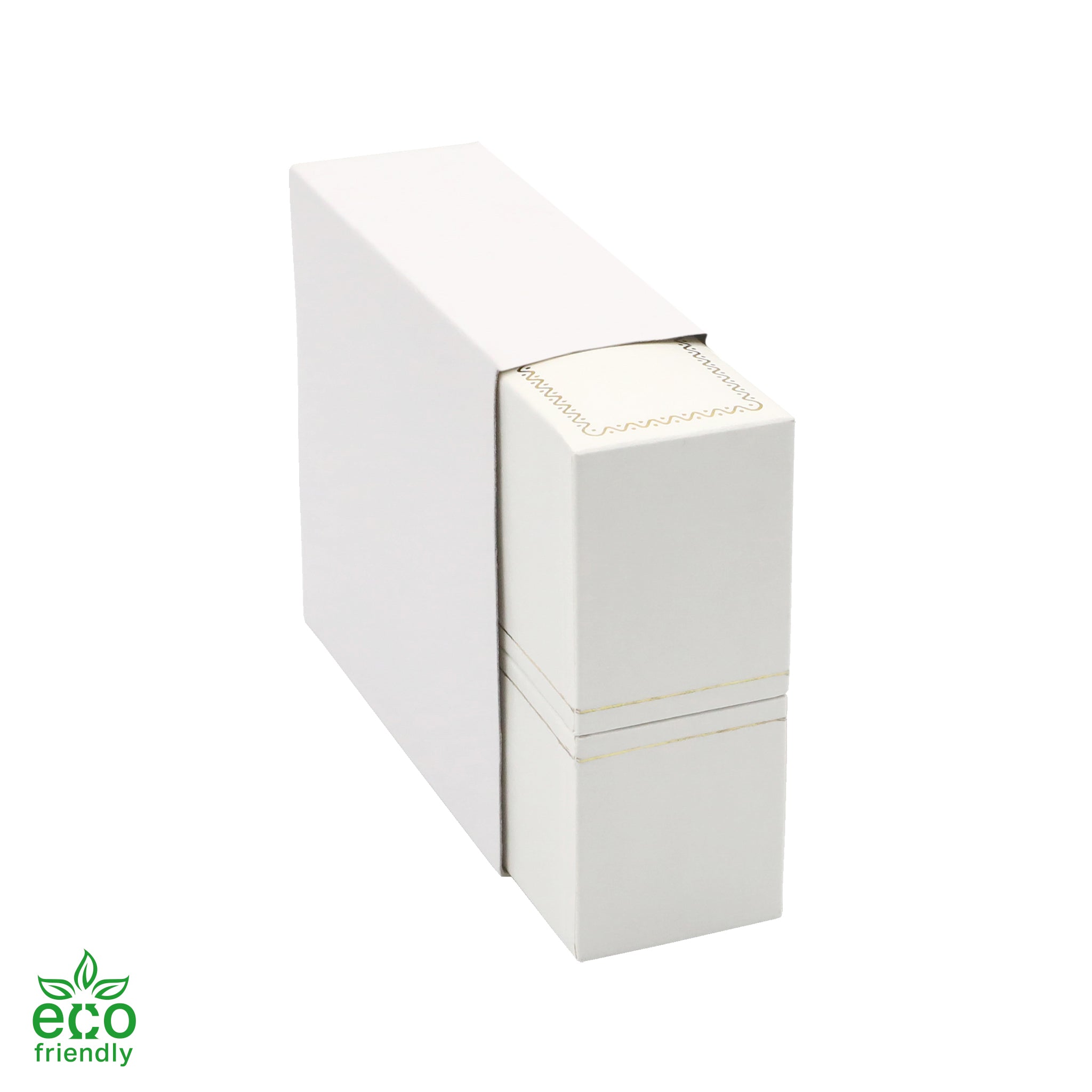 Eco-Friendly Paper-Covered Standing Bangle Box with Gold Accent