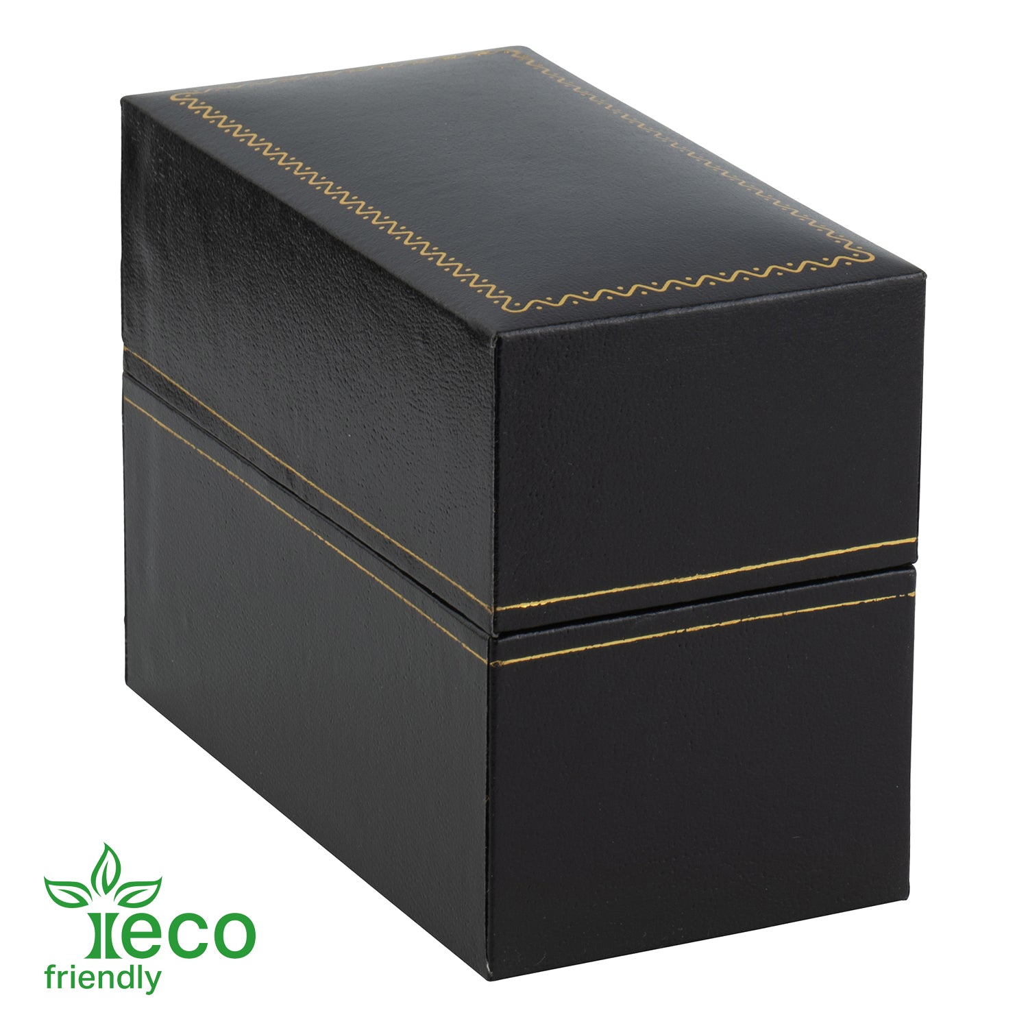 Eco-Friendly Paper-Covered Standing Bangle Box with Gold Accent