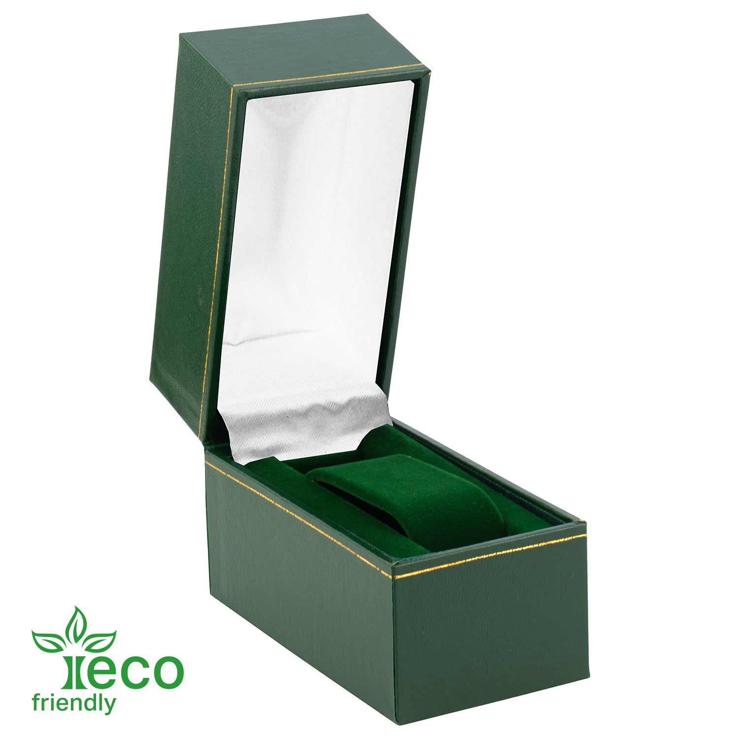 Eco-Friendly Paper-Covered Standing Bangle Box with Gold Accent