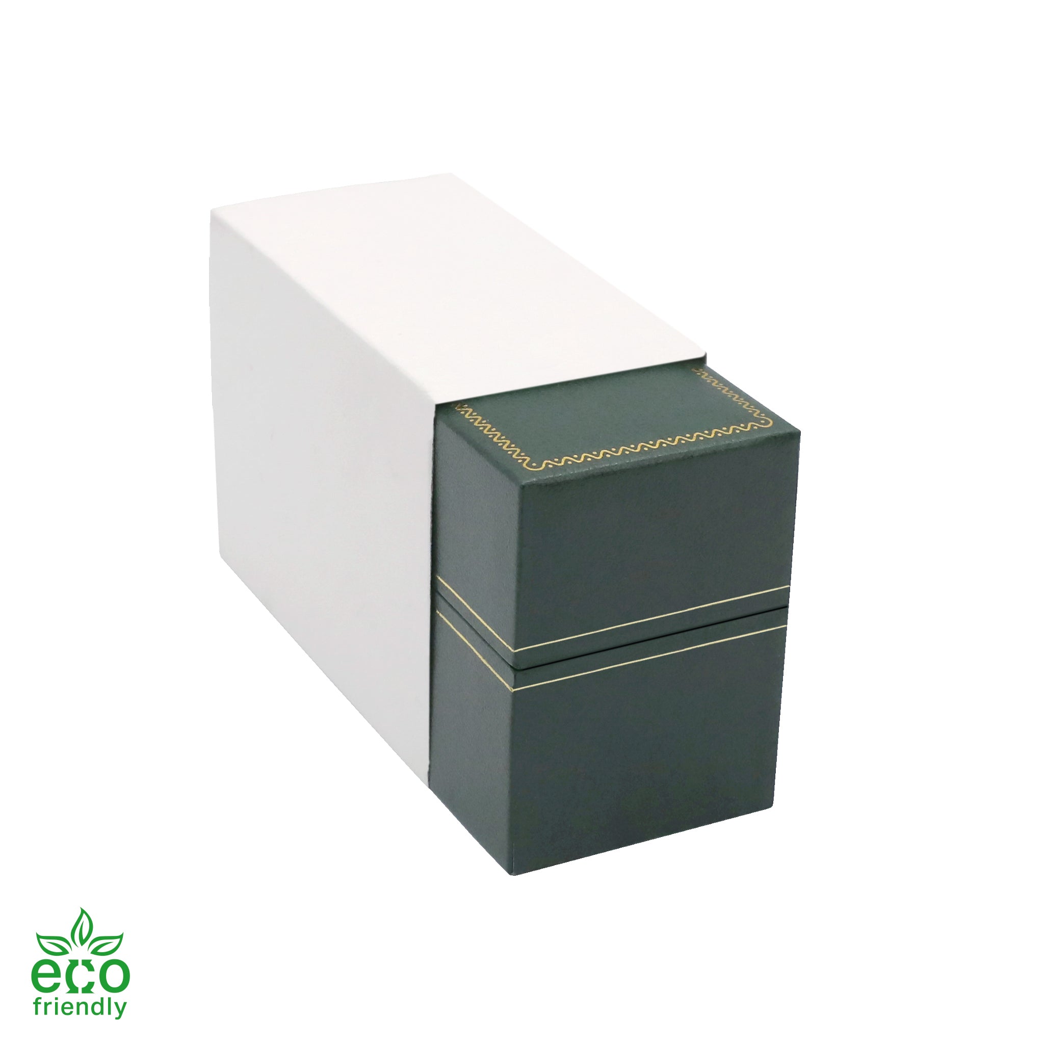 Eco-Friendly Paper-Covered Standing Bangle Box with Gold Accent