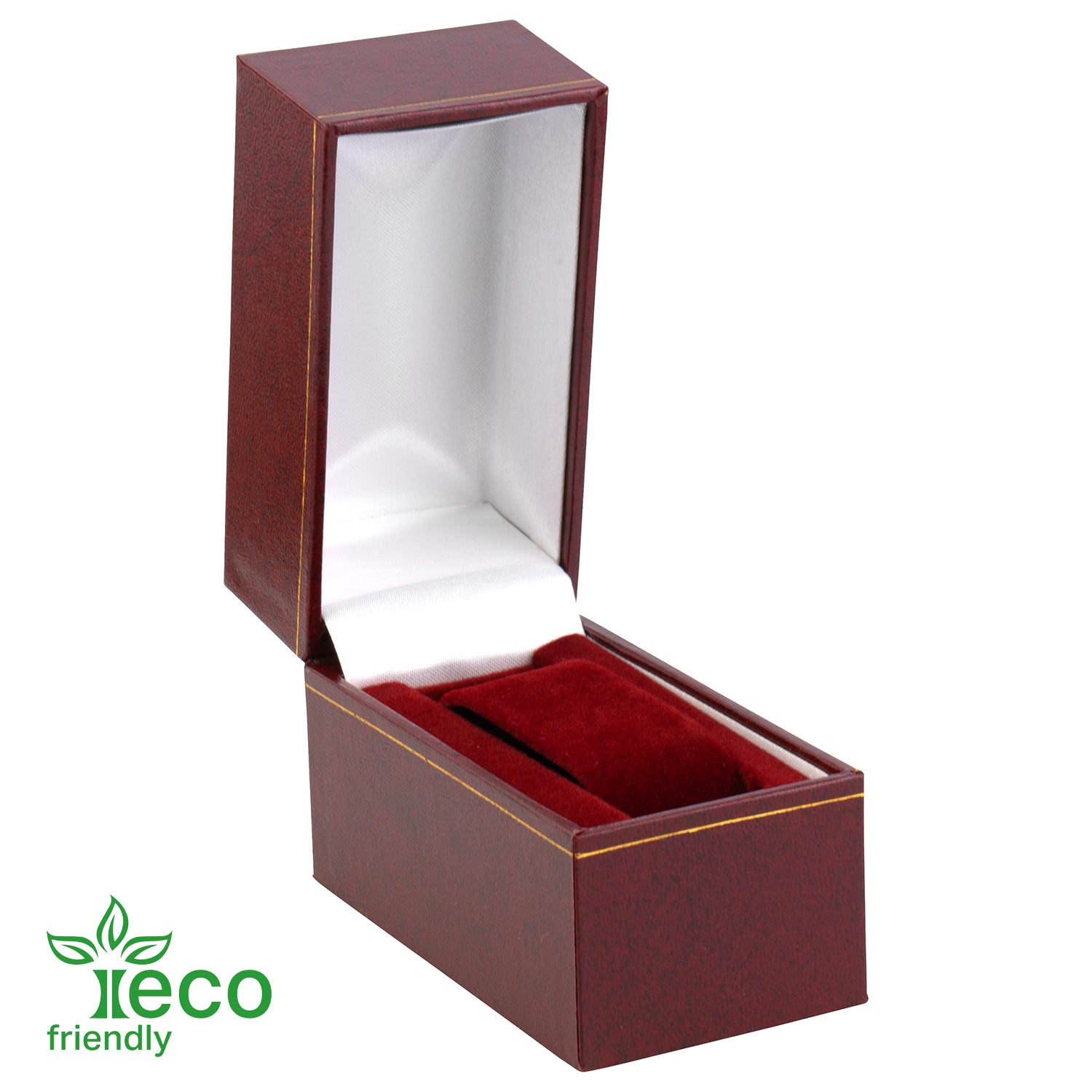 Eco-Friendly Paper-Covered Standing Bangle Box with Gold Accent