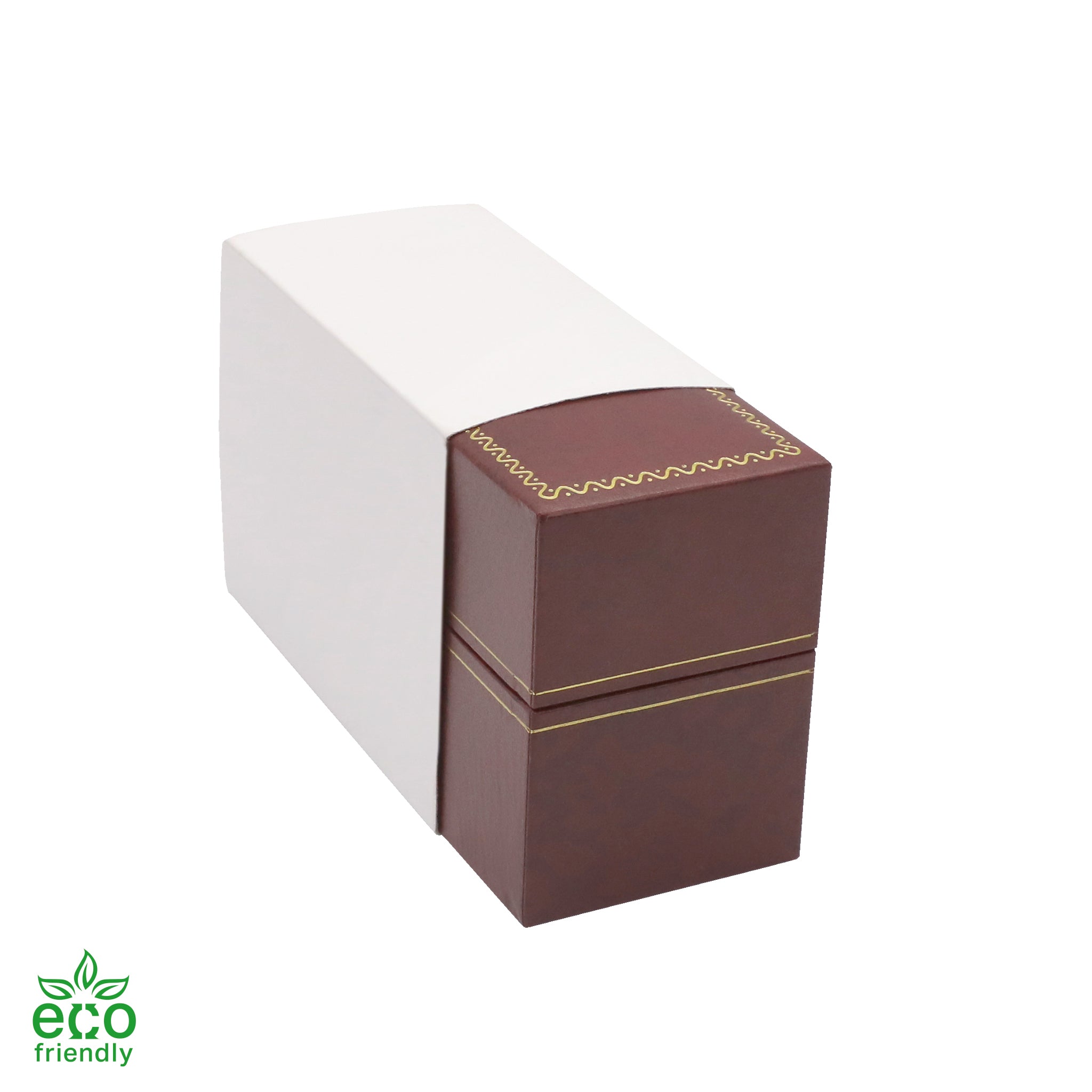 Eco-Friendly Paper-Covered Standing Bangle Box with Gold Accent