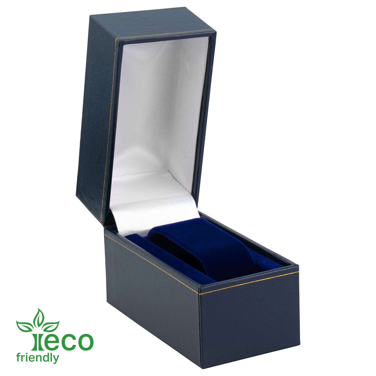 Eco-Friendly Paper-Covered Standing Bangle Box with Gold Accent