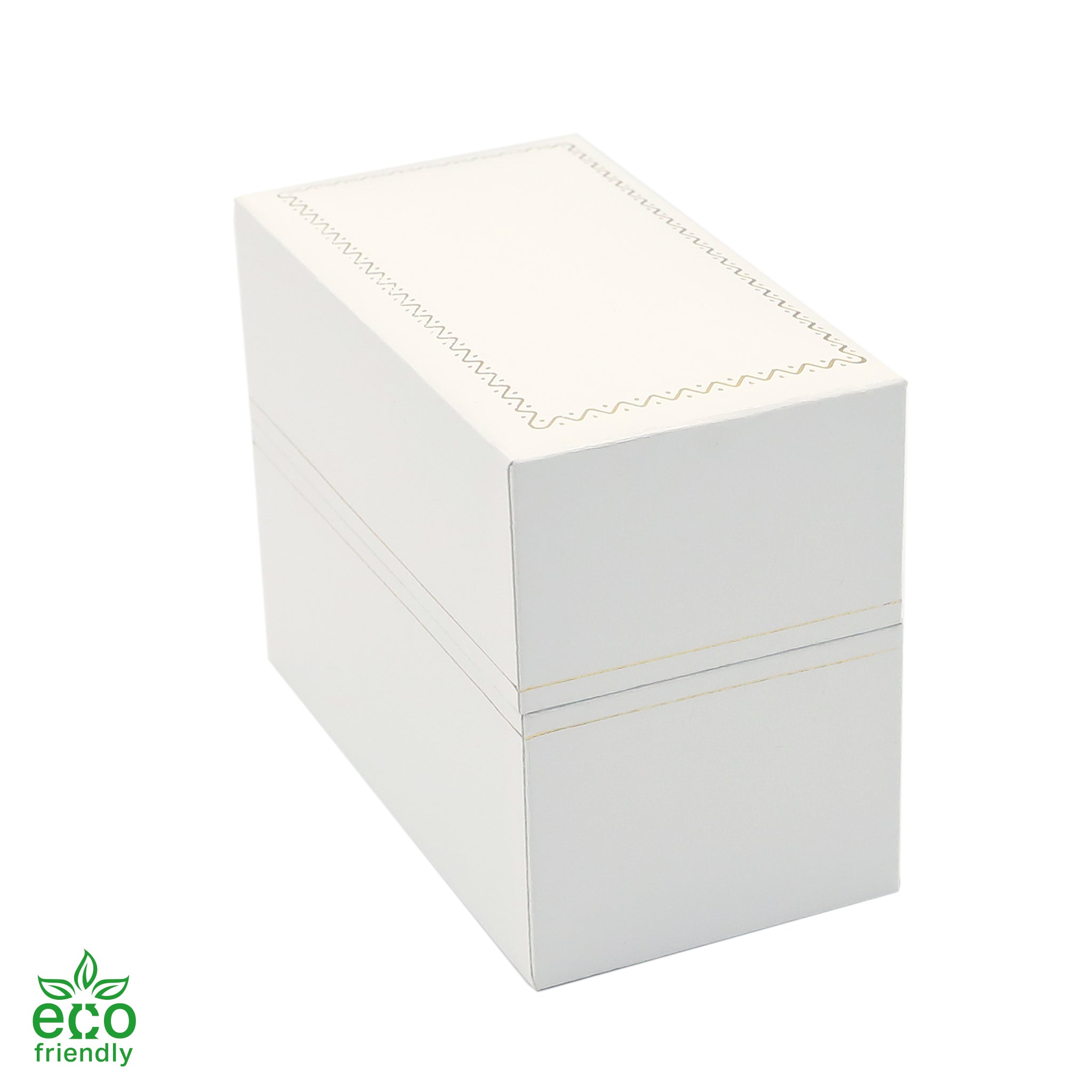 Eco-Friendly Paper-Covered Standing Bangle Box with Gold Accent