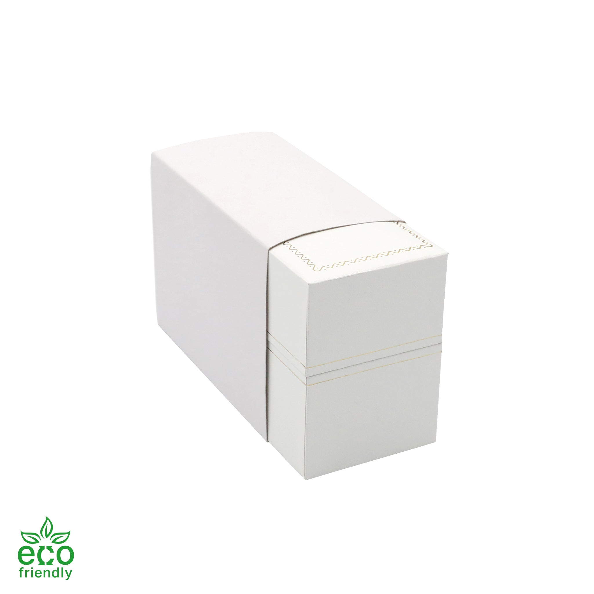 Eco-Friendly Paper-Covered Standing Bangle Box with Gold Accent