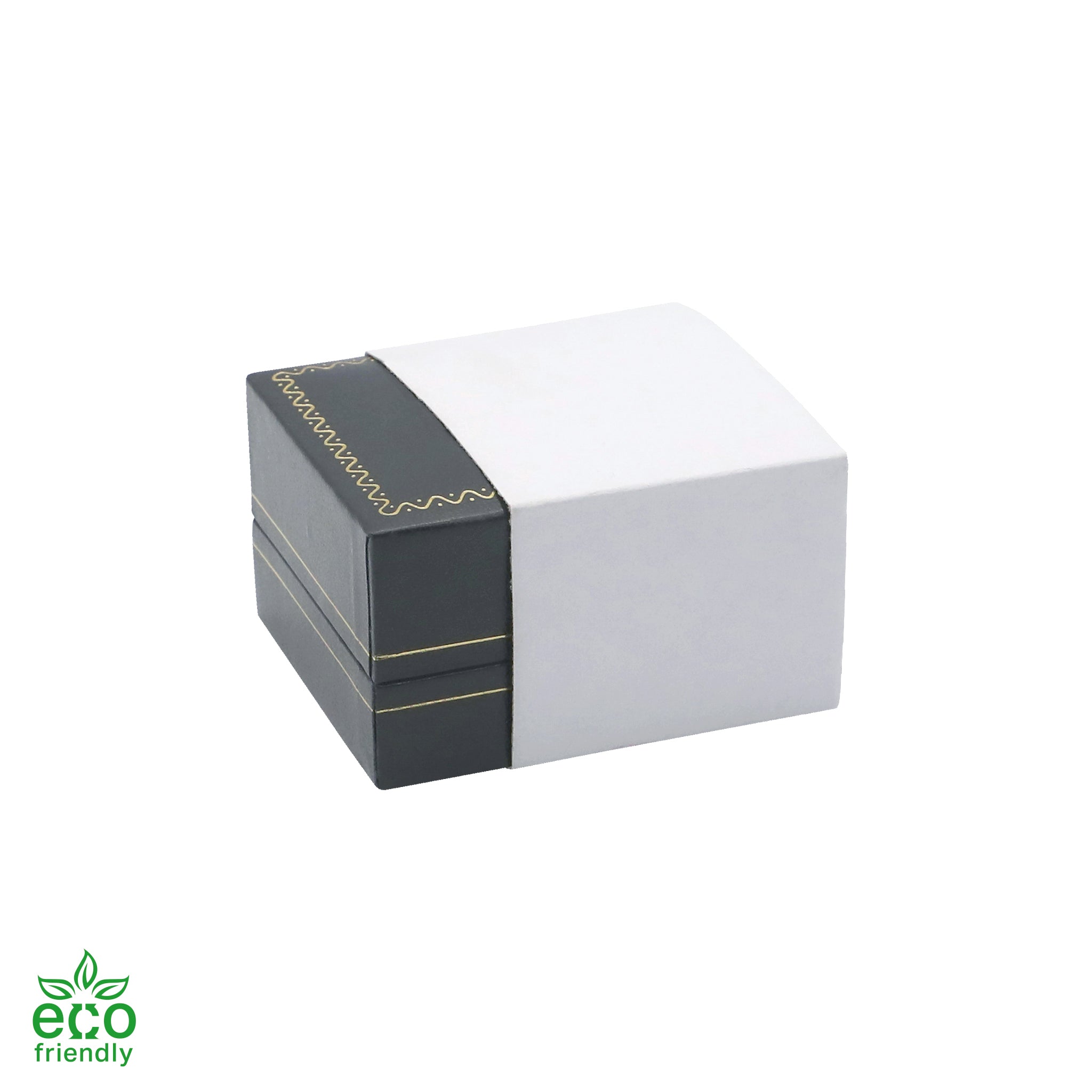 Eco-Friendly Paper-Covered Single Earring Box with Gold Accent