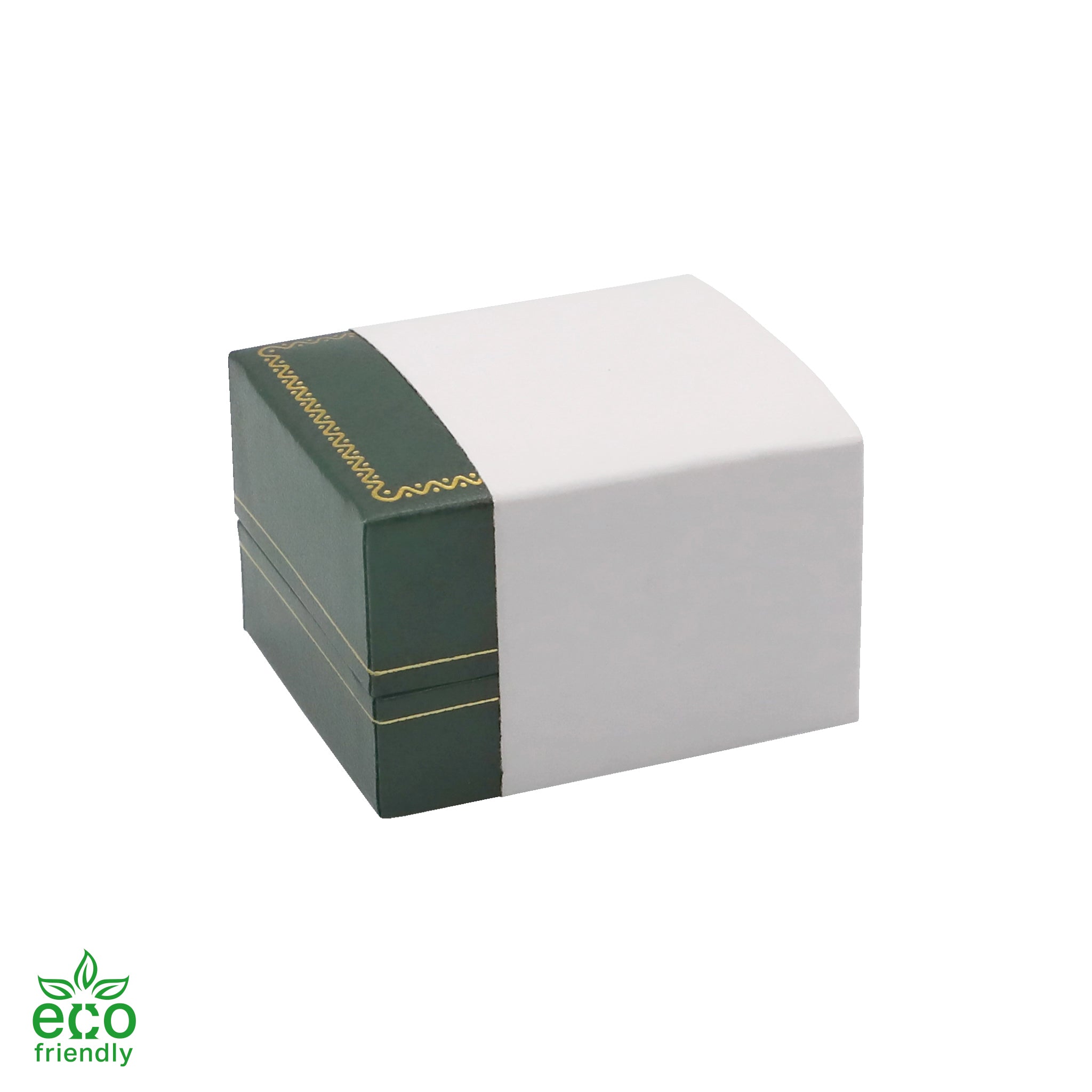 Eco-Friendly Paper-Covered Single Earring Box with Gold Accent