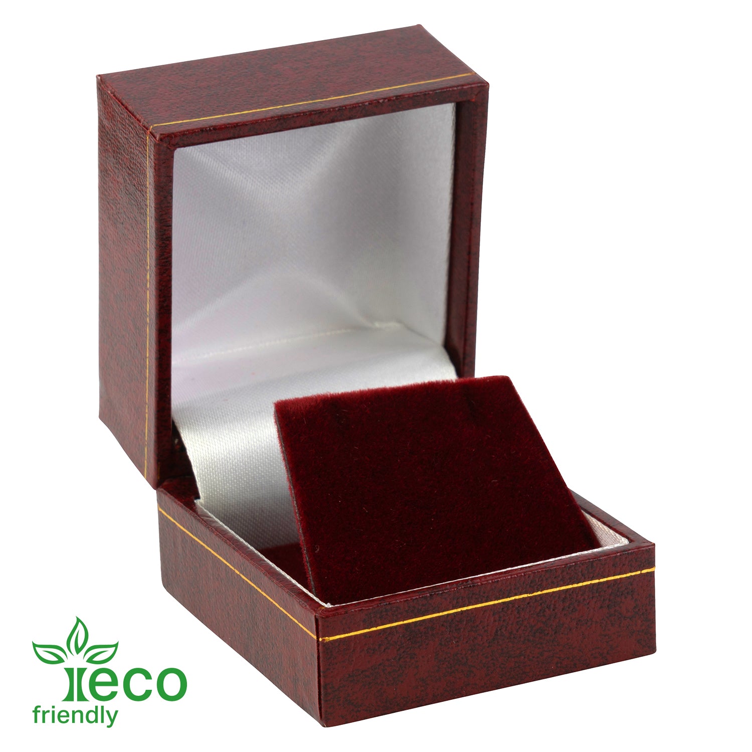 Eco-Friendly Paper-Covered Single Earring Box with Gold Accent