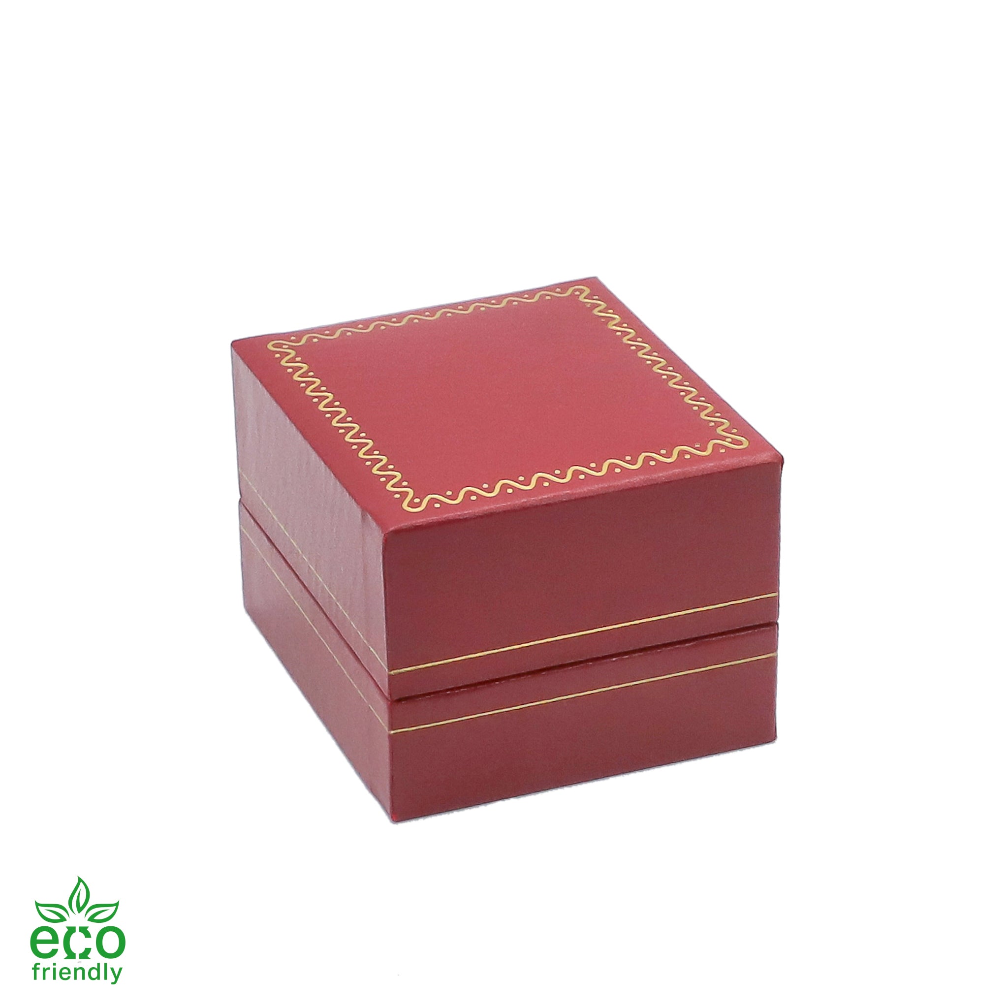 Eco-Friendly Paper-Covered Single Earring Box with Gold Accent