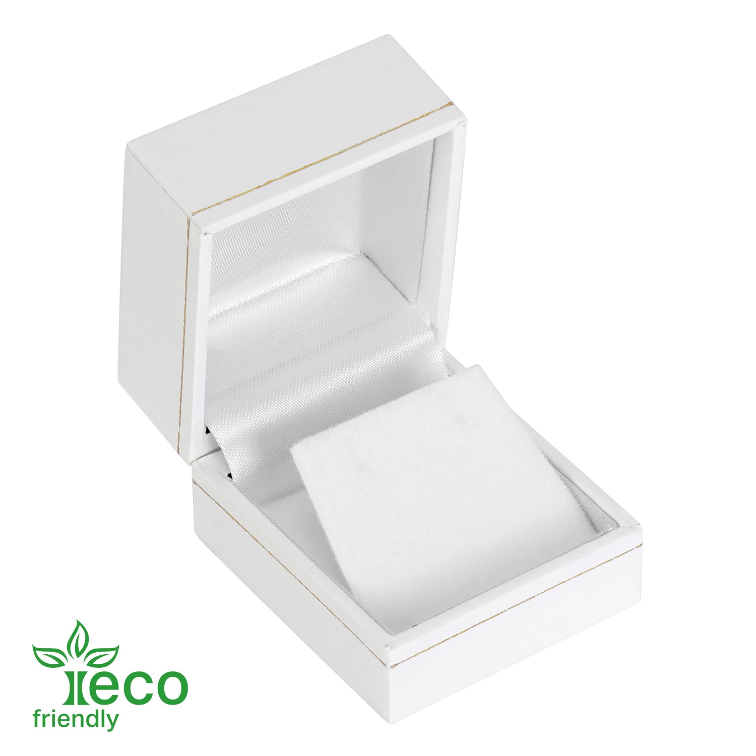 Eco-Friendly Paper-Covered Single Earring Box with Gold Accent