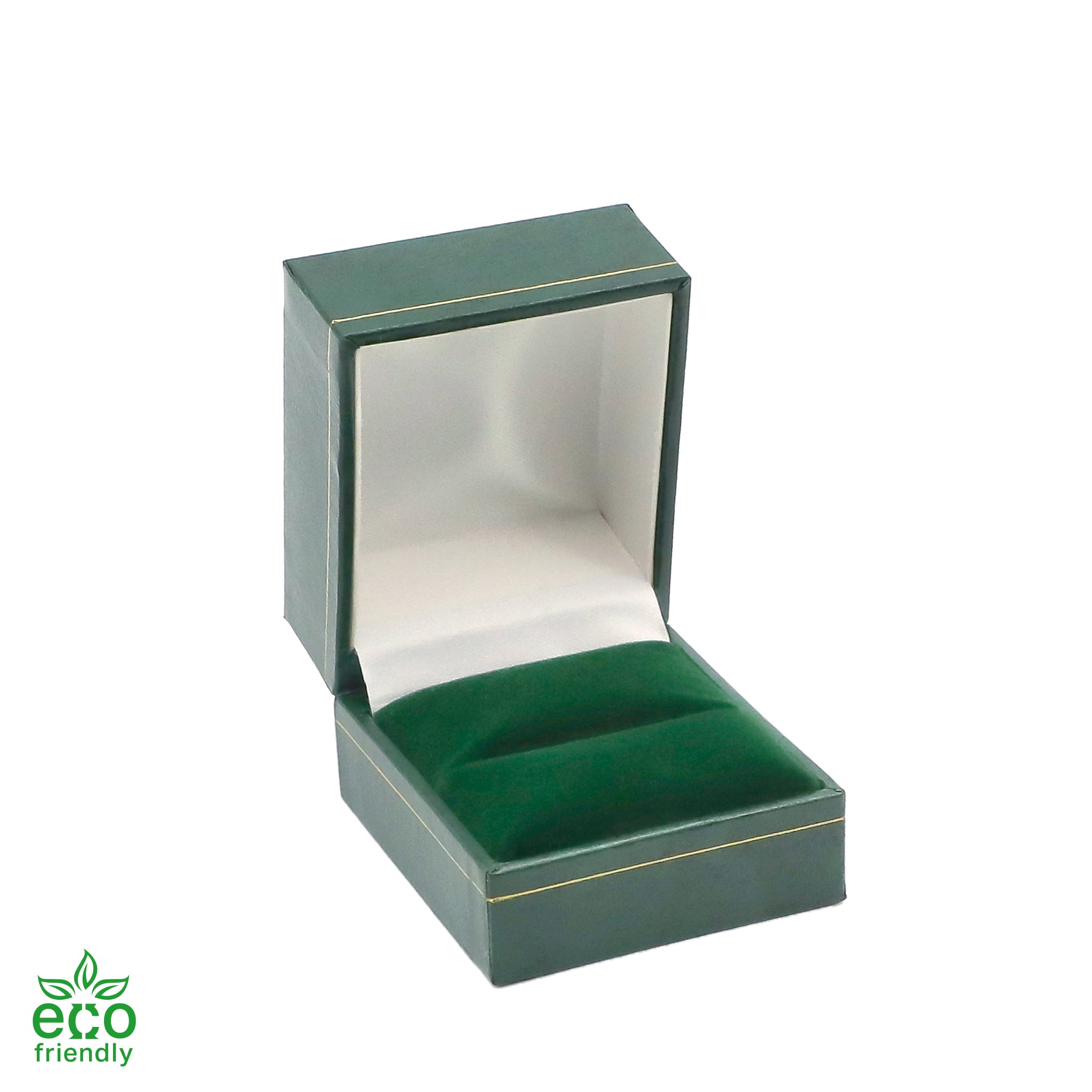 Eco-Friendly Paper-Covered Single Ring Box with Gold Accent