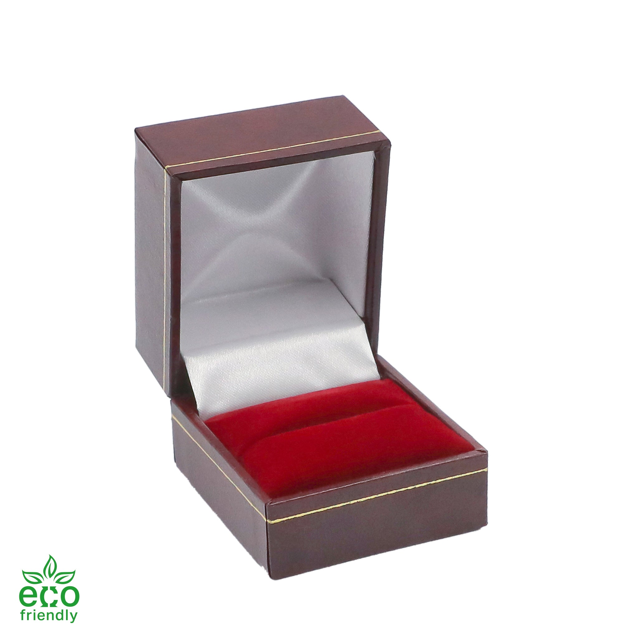 Eco-Friendly Paper-Covered Single Ring Box with Gold Accent