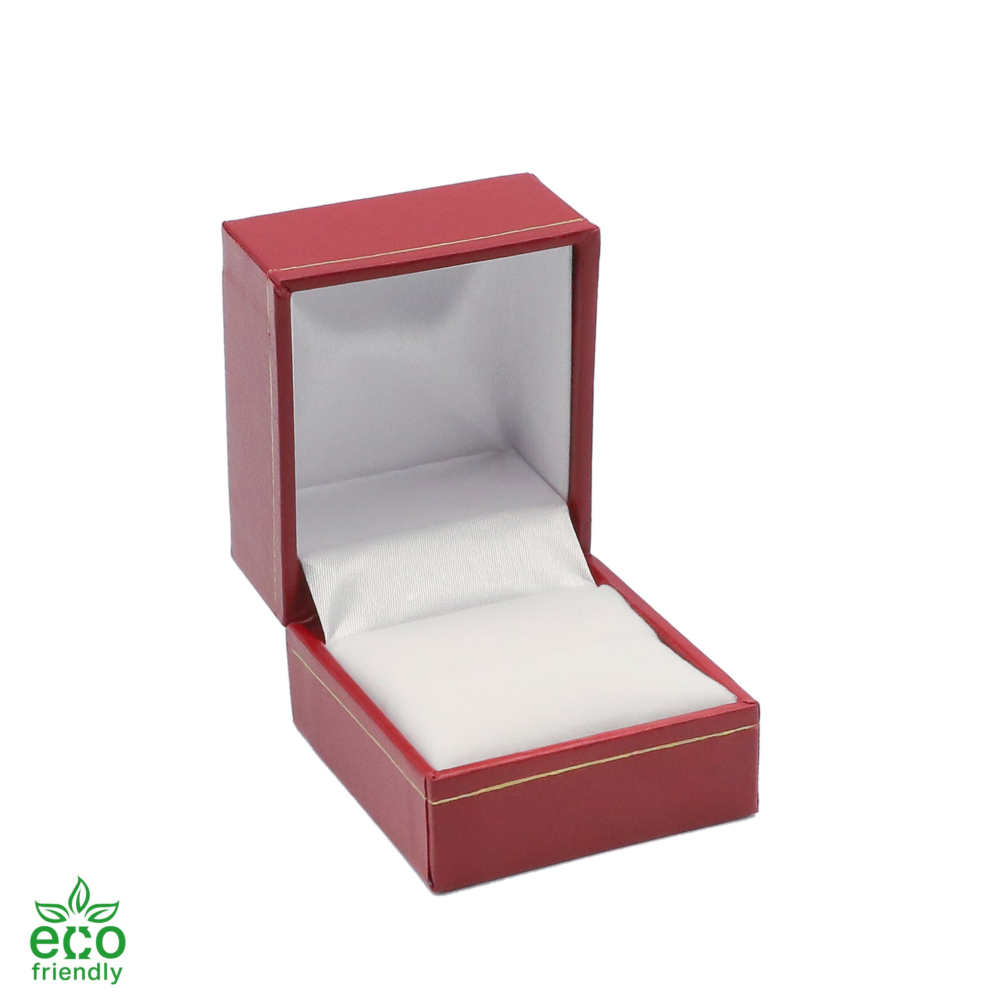 Eco-Friendly Paper-Covered Single Ring Box with Gold Accent