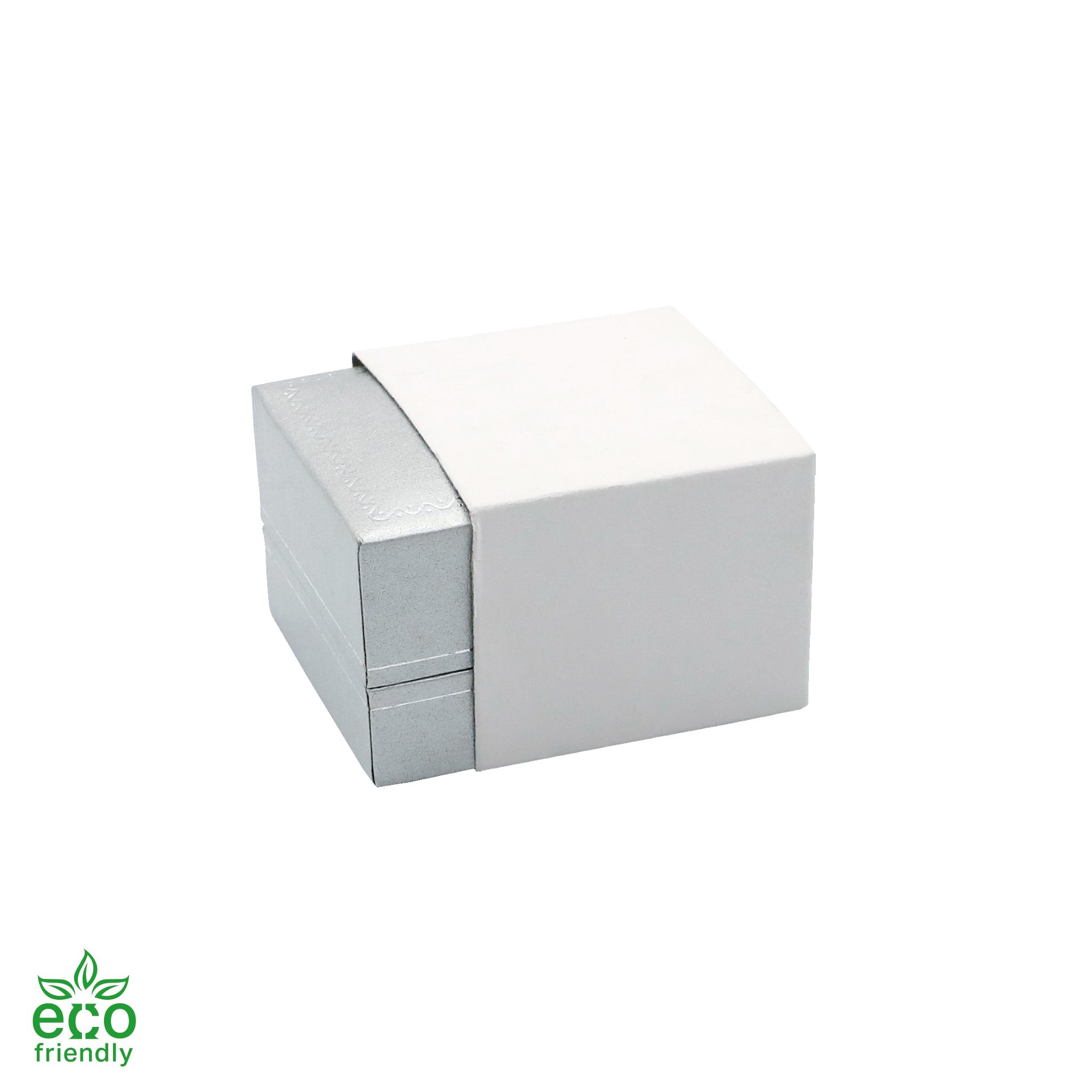 Eco-Friendly Paper-Covered Single Ring Box with Gold Accent