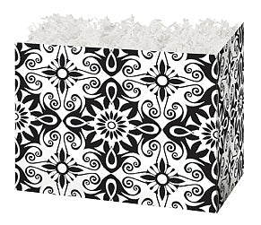 Black and White Medallion Gift Basket Boxes
