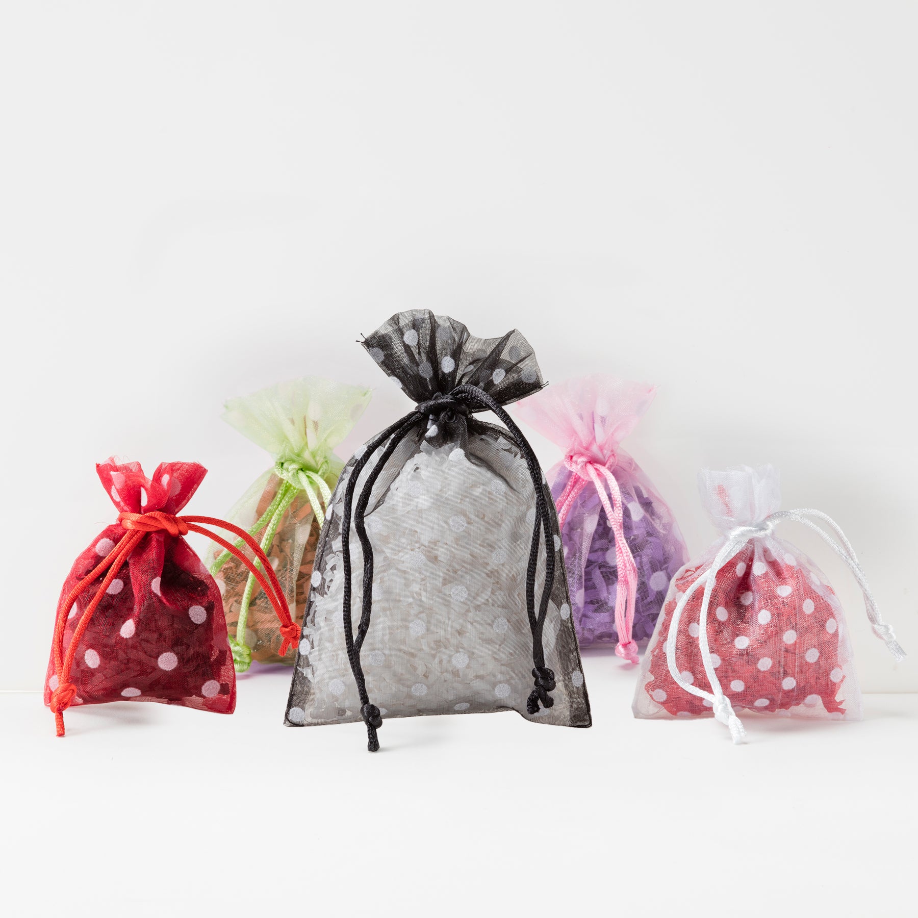 Organza Drawstring Pouch with Polka Dots