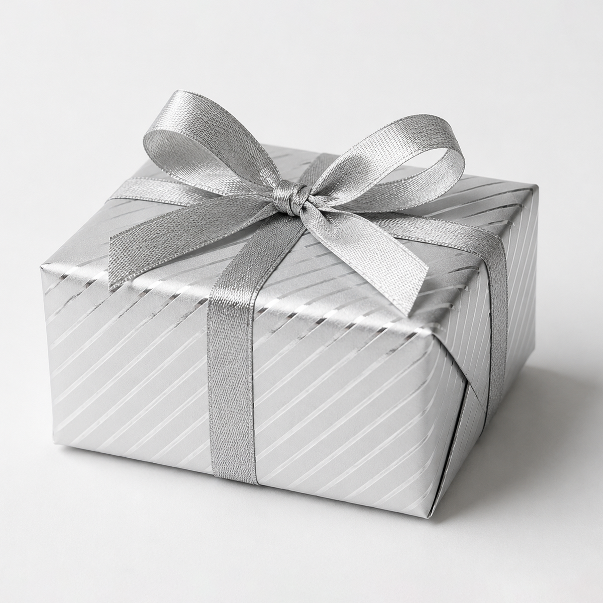 Metallic Silver Stripes Jeweller's Wrapping Paper
