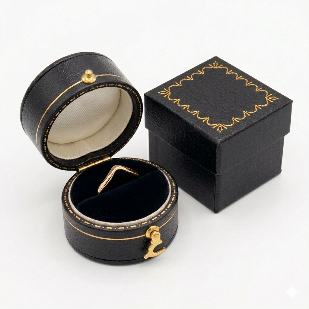 Eco-Friendly Leatherette Oval-Shaped Single Ring Box