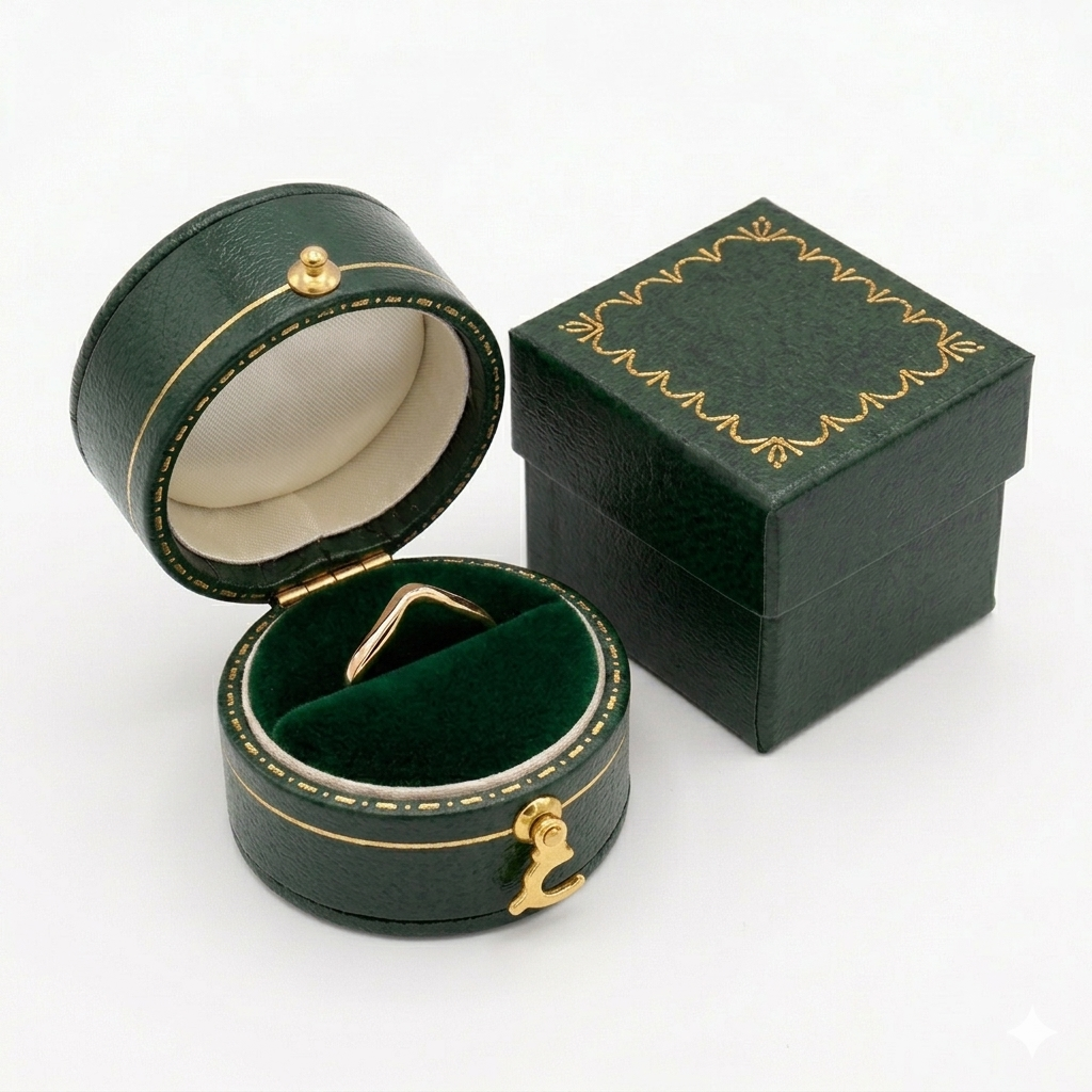 Eco-Friendly Leatherette Oval-Shaped Single Ring Box