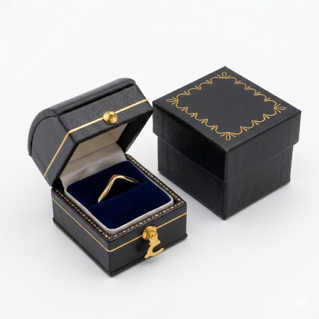 Eco-Friendly Leatherette Chest Shaped Single Ring Box