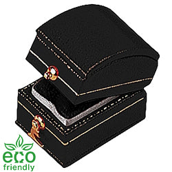 Eco-Friendly Treasure-Shaped Plastic Single Ring Box with Gold Accents