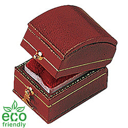 Eco-Friendly Treasure-Shaped Plastic Single Ring Box with Gold Accents