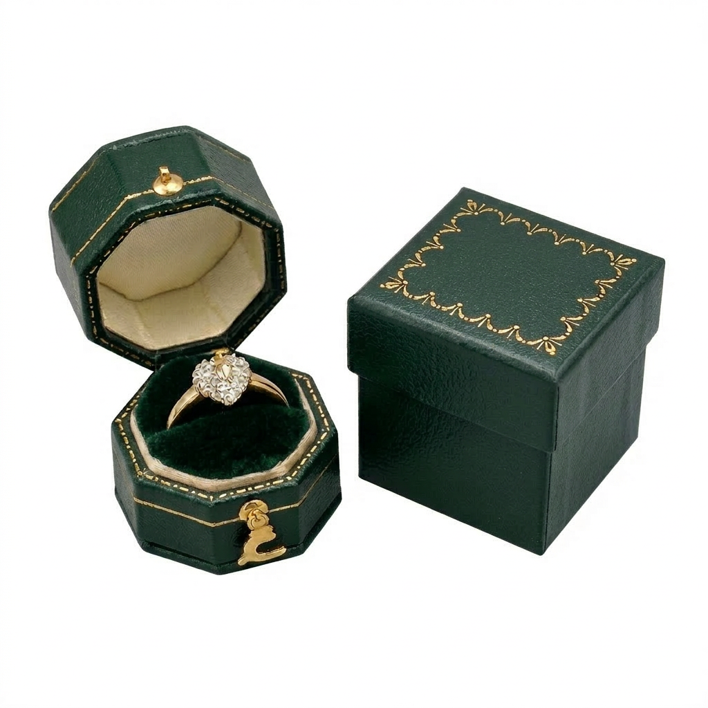 Eco-Friendly Leatherette Octagon-Shaped Ring Box