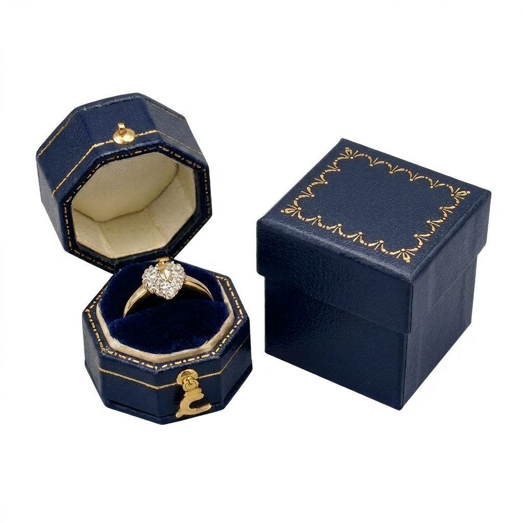Eco-Friendly Leatherette Octagon-Shaped Ring Box