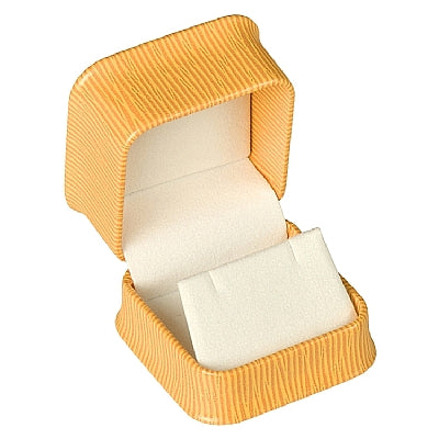Embossed Leatherette Single Earring Box with White Velvet Interior