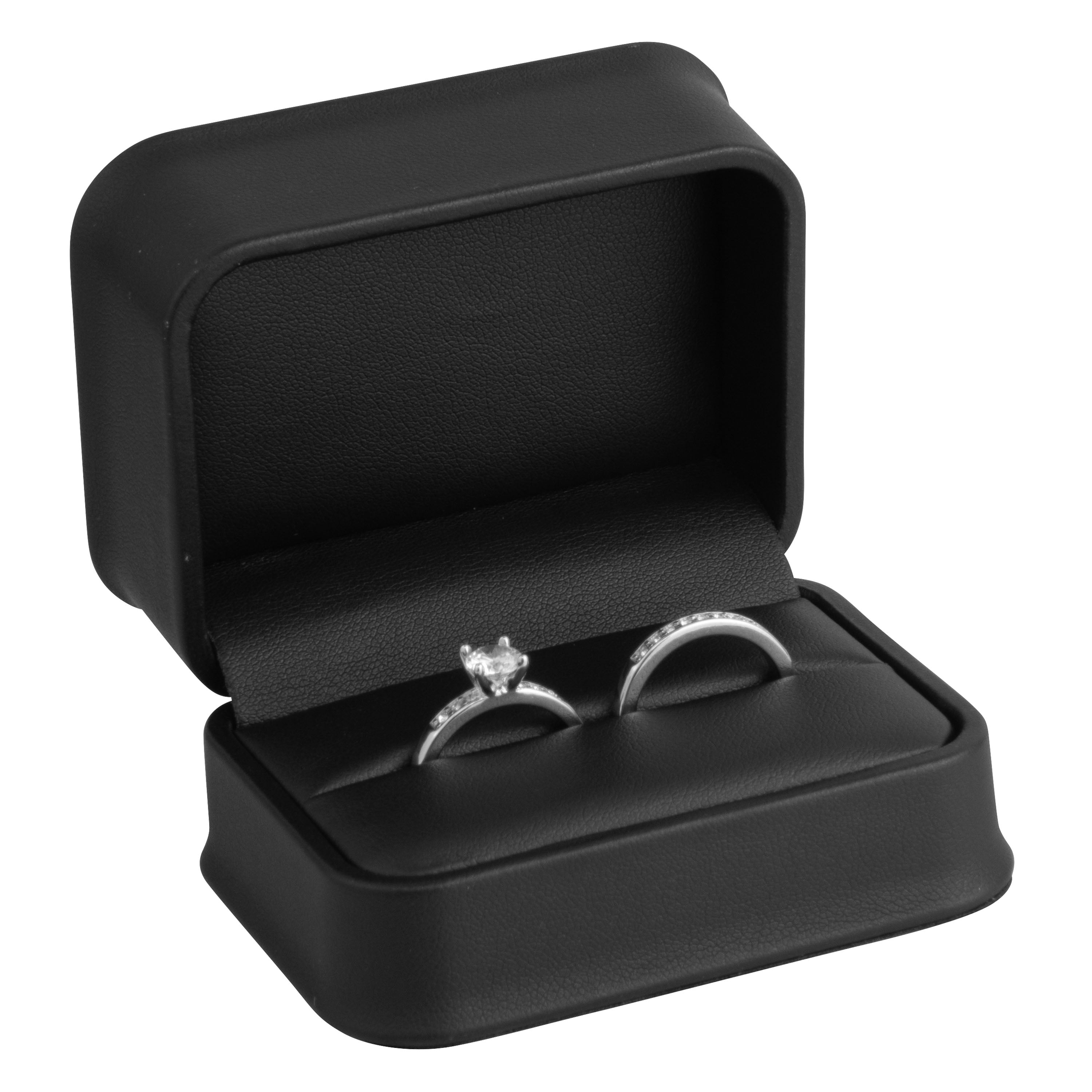 Leatherette Double Ring Box