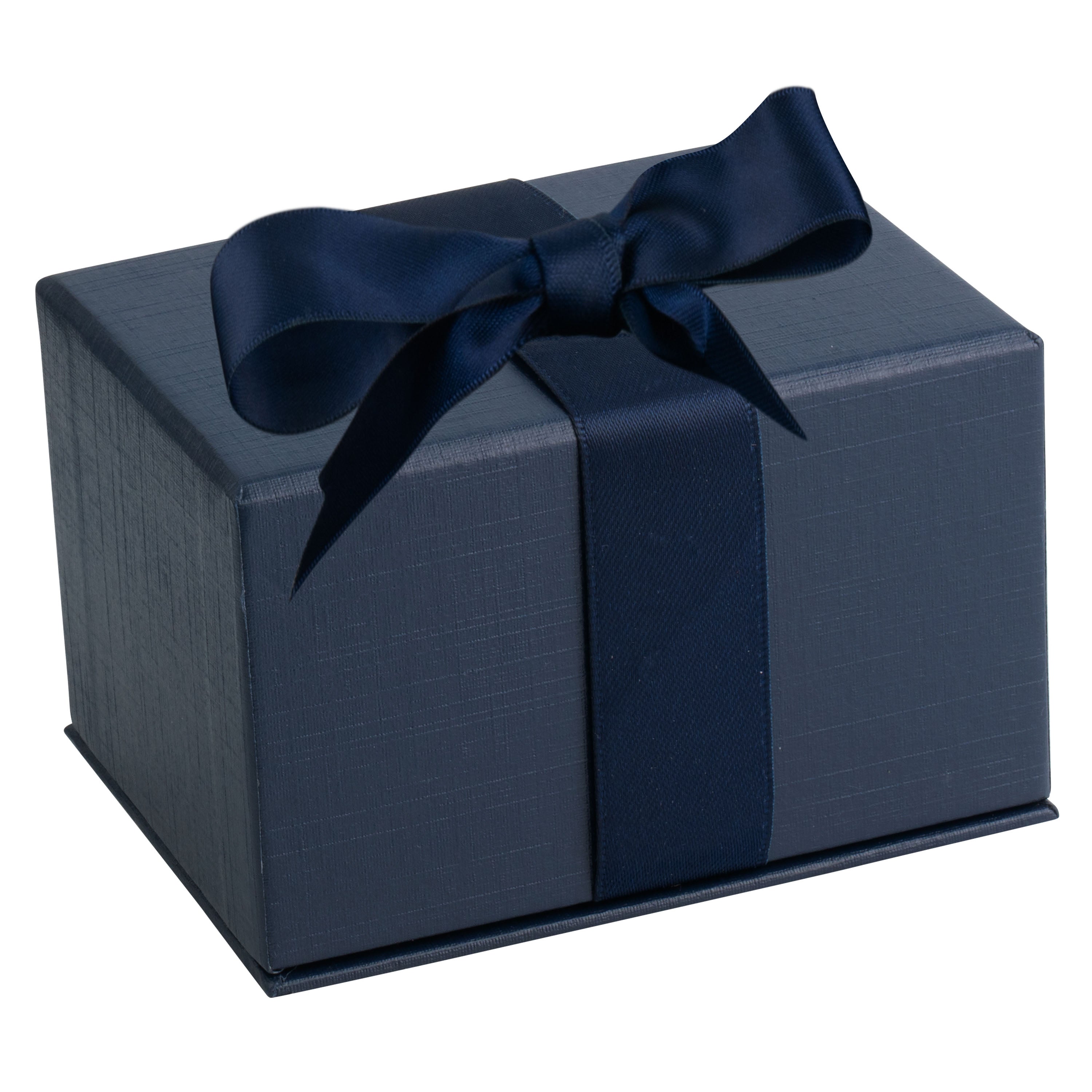 Leatherette Double Ring Box Leatherette Interior with Matching Ribboned Packer