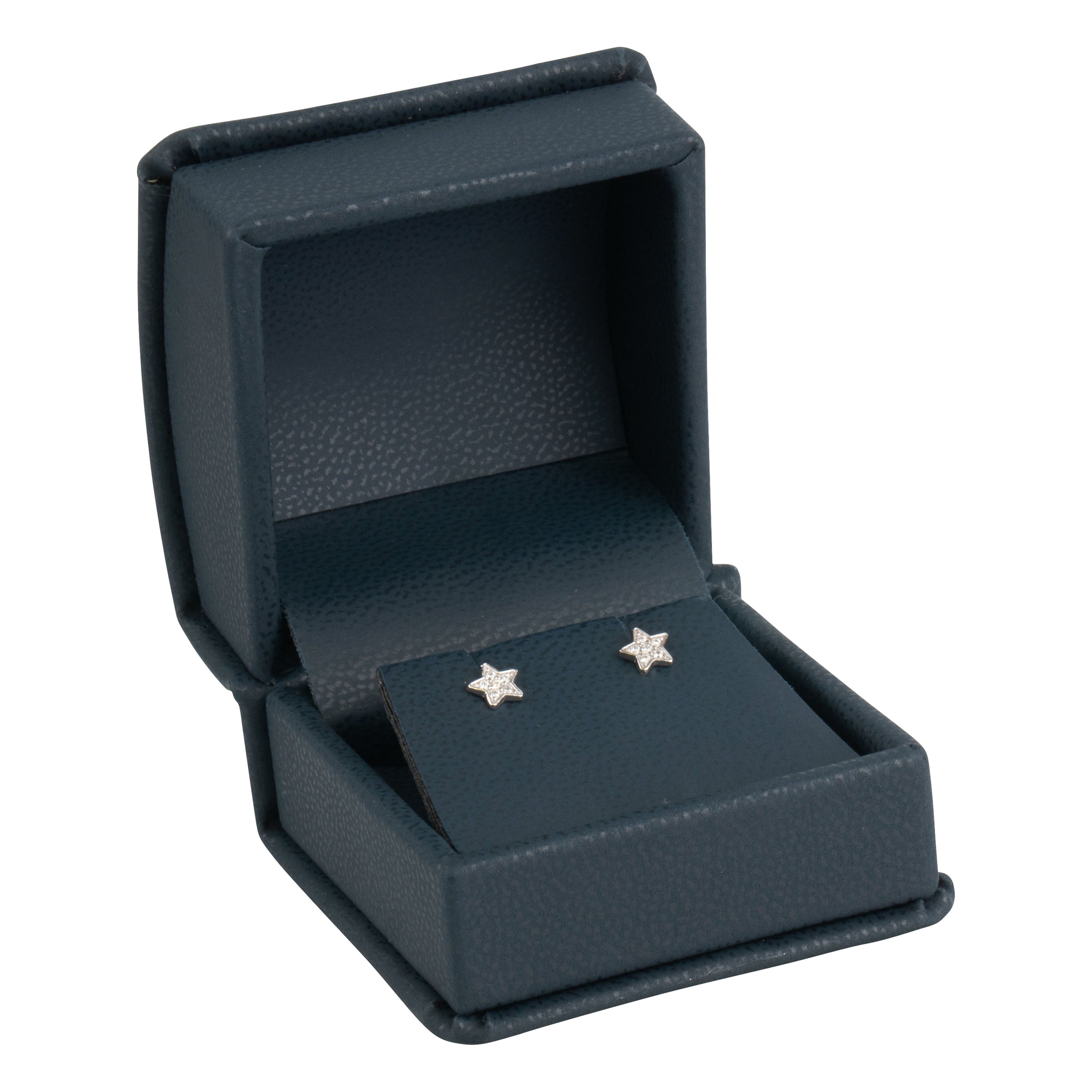 Leatherette Single Earring Box Leatherette Interior with Matching Ribboned Packer