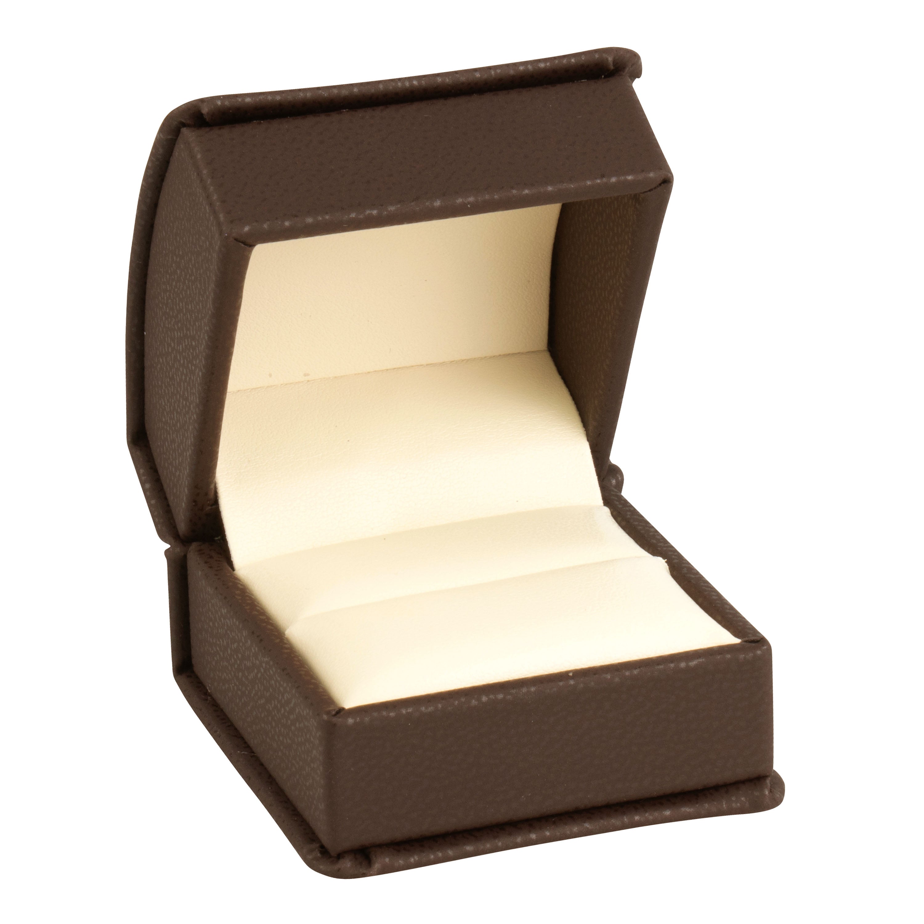 Leatherette Single Ring Box Leatherette Interior with Matching Ribboned Packer