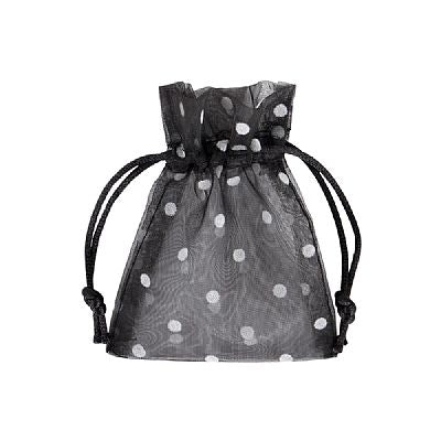 Organza Drawstring Pouch with Polka Dots