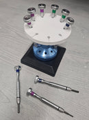 Set of 9 Screwdrivers with Swivel Base