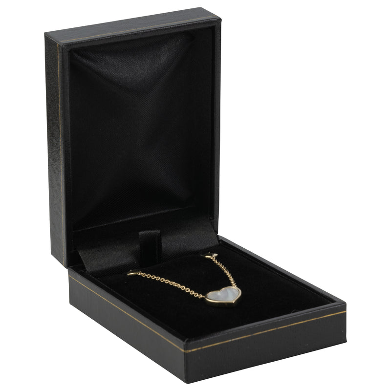 Eco-Friendly Plastic Pendant Box, Paper-Covered with Gold Accent