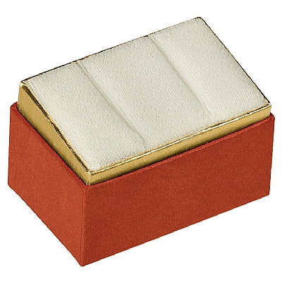 Two-tone Paper Double Ring Box with Gold Accent