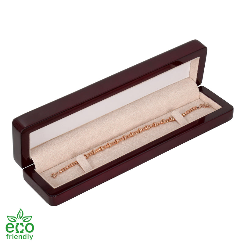 Eco-Friendly Wooden Bracelet Box with Suede Insert