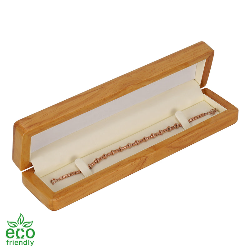 Eco-Friendly Wooden Bracelet Box with Suede Insert