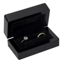 Wooden Double Ring Box with Suede Insert