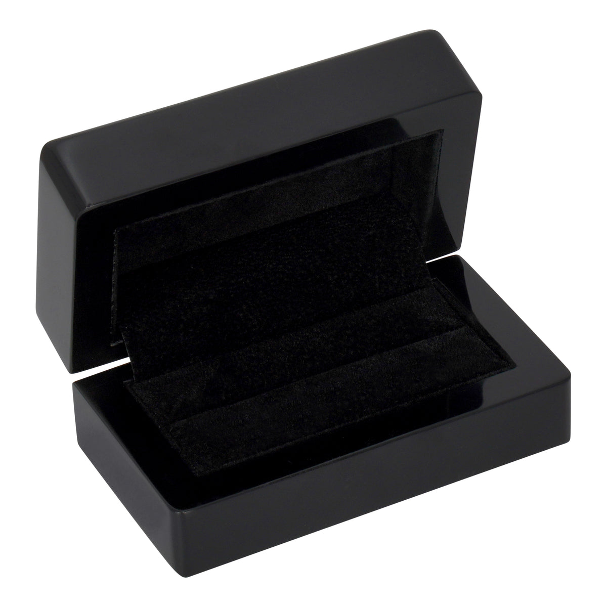 Wooden Double Ring Box with Suede Insert