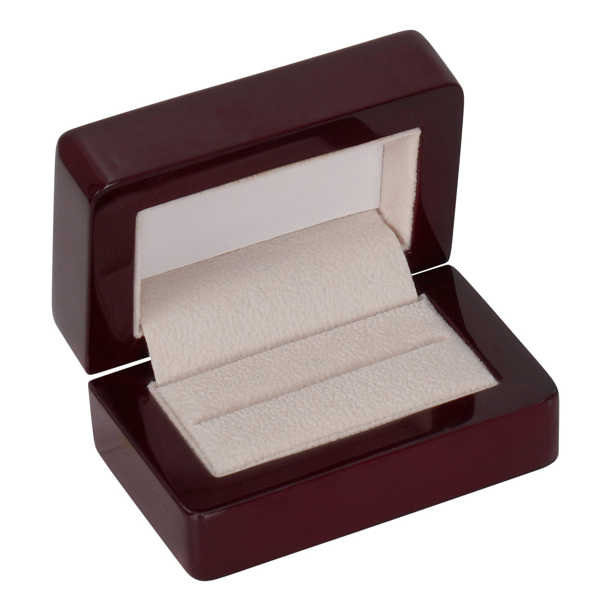 Wooden Double Ring Box with Suede Insert