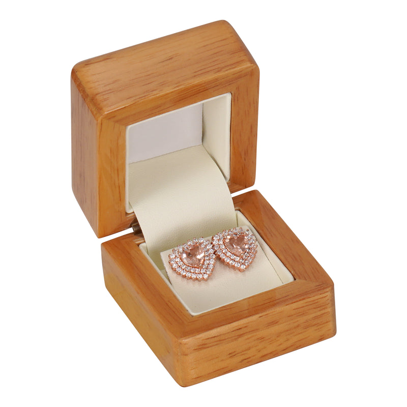 Wooden Single Earring Box with Suede Insert