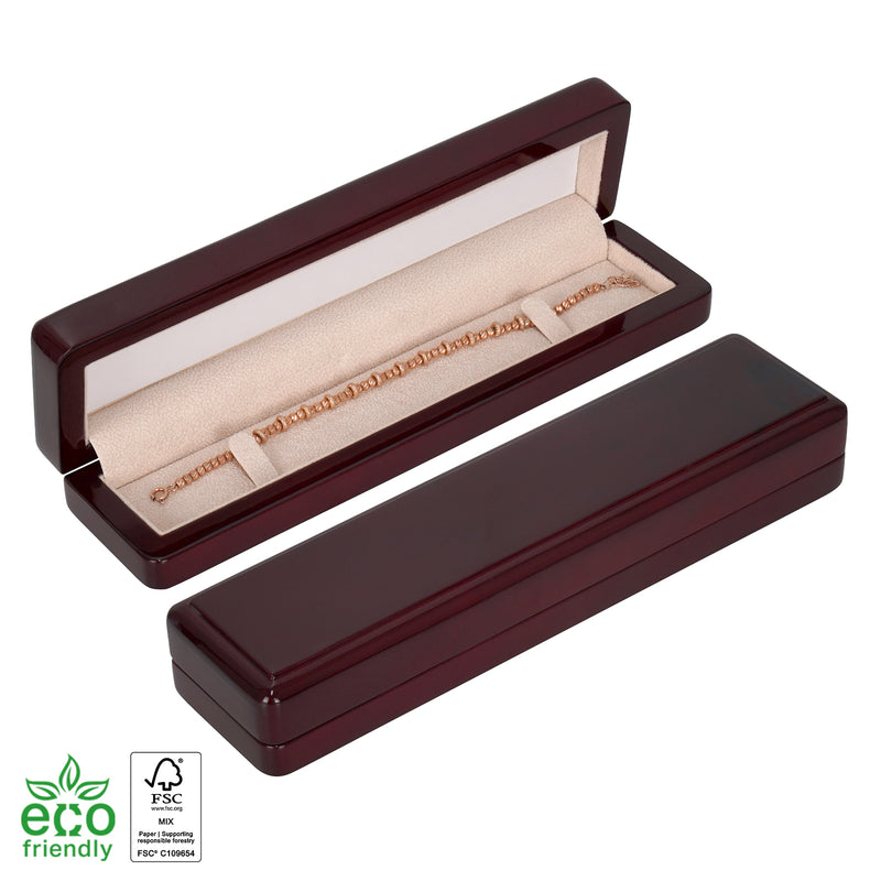 Eco-Friendly Wooden Bracelet Box with Suede Insert