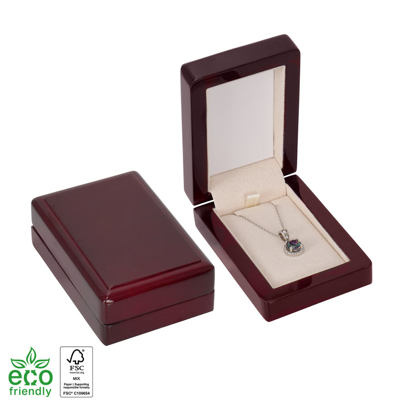 Eco-Friendly Wooden Pendant Box with Suede Insert