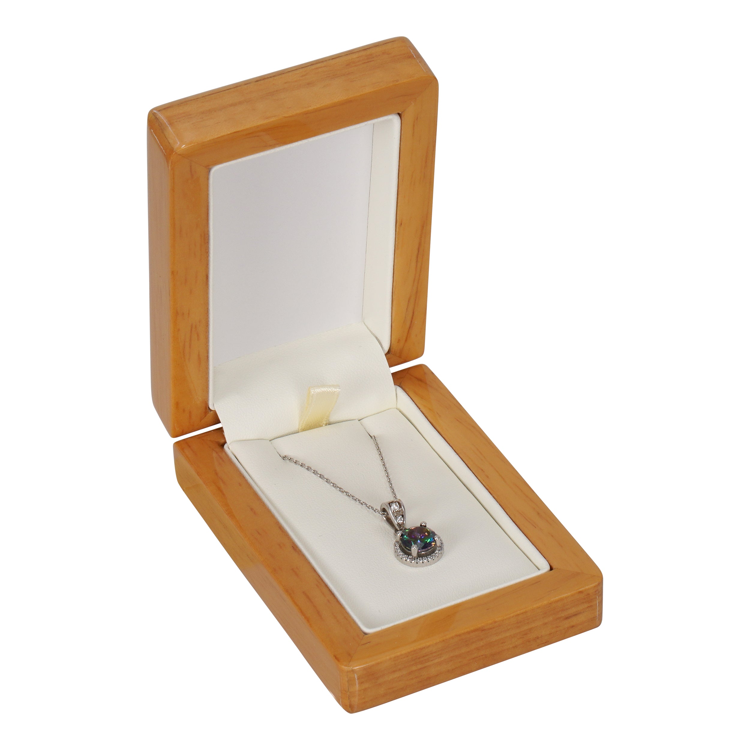 Wooden Pearl Box with Suede Insert