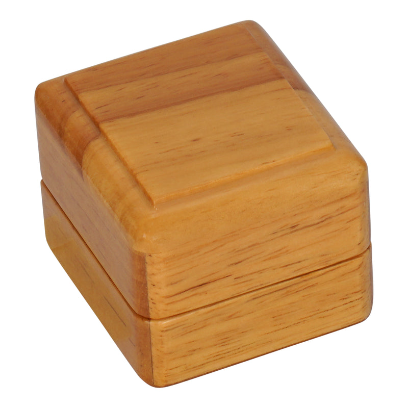 Wooden Single Ring Box with Suede Insert
